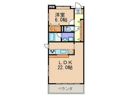 ルミエールマリノ(1LDK/3階)の間取り写真