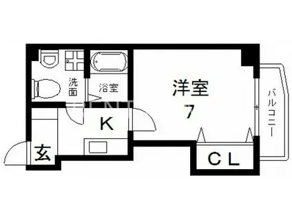 S-FORT大今里西(1K/6階)の間取り写真