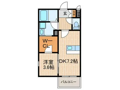 シェモア・グランデ西宮II(1DK/3階)の間取り写真