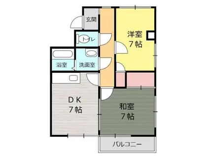 グランディールマツノ(2DK/3階)の間取り写真