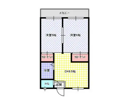 北島ハイツ(2DK/5階)の間取り写真