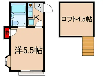 メイプルMH5(1K/1階)の間取り写真