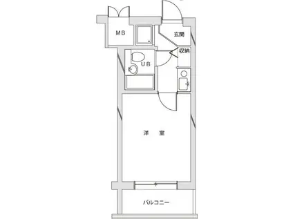 ライオンズテラス武蔵小金井(1K/3階)の間取り写真