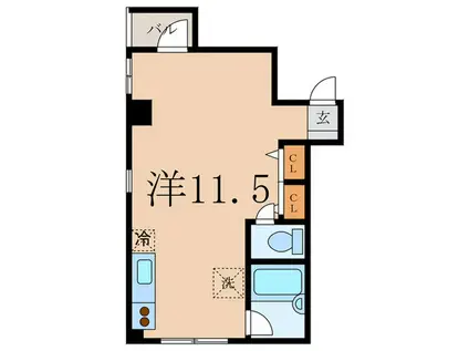 プライムコート(ワンルーム/2階)の間取り写真