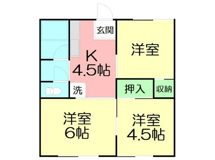 京和ハイツ(3K/1階)の間取り写真