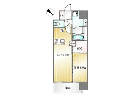 セレニテ神戸西エクラ(1LDK/13階)の間取り写真