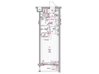 THE PREMIUM CUBE G 東中野(1K/1階)の間取り写真