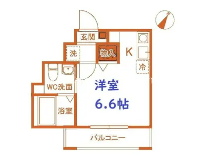 ルミナ境之谷(ワンルーム/1階)の間取り写真