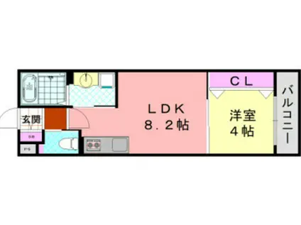 ダン・ル・ボア鳳東(1LDK/3階)の間取り写真