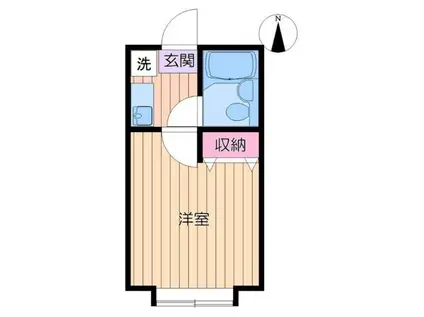 ラポール狭山ヶ丘I(1K/2階)の間取り写真
