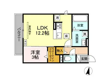 D-HILLS子安III(1LDK/1階)の間取り写真