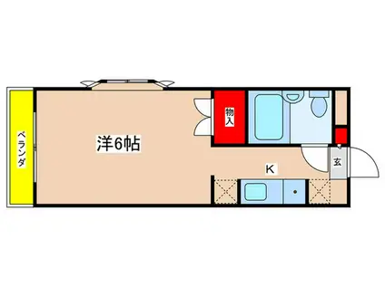 グリーンハイツ麻生(1K/2階)の間取り写真