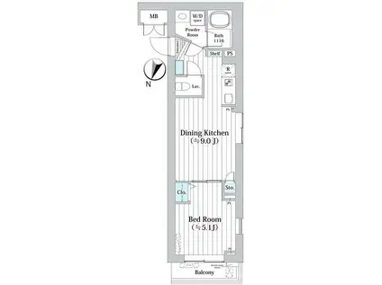 MDM柿の木坂(1LDK/1階)の間取り写真