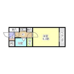 メゾン鶴里(1K/2階)の間取り写真