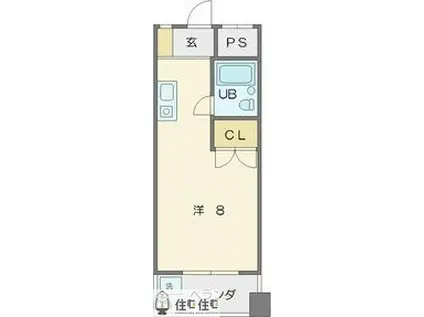 レジデンス元城(ワンルーム/5階)の間取り写真