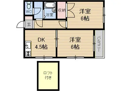 プレンディー真砂(2DK/3階)の間取り写真