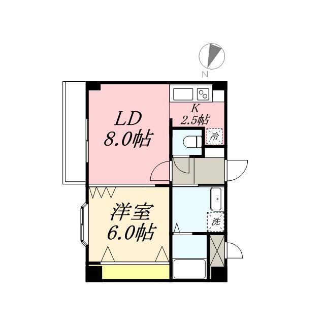 パルティール・港町(1LDK/4階)の間取り写真