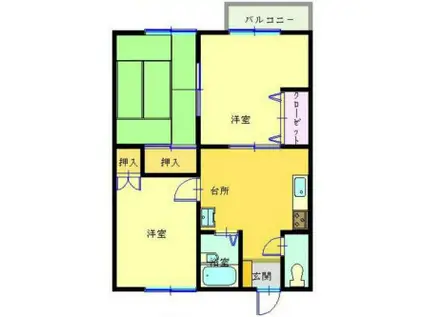 ハイツ佐野(3DK/2階)の間取り写真