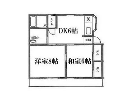 ラデヴィーナ戸塚安行(2DK/1階)の間取り写真