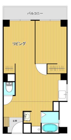フリートヴィラ国泰寺(1LDK/4階)の間取り写真