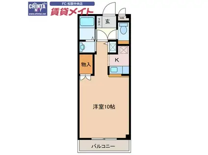 コッジィーコートFUKATA(ワンルーム/3階)の間取り写真