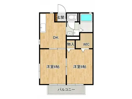 リブTAKASEI(2DK/2階)の間取り写真