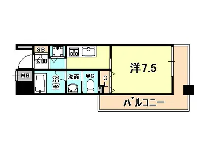 アーバネックス神戸駅前(1K/4階)の間取り写真