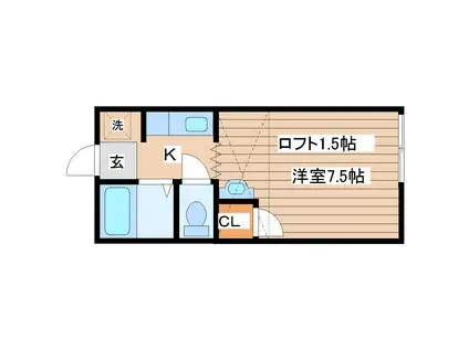 サニーライフ八木山本町(1K/1階)の間取り写真