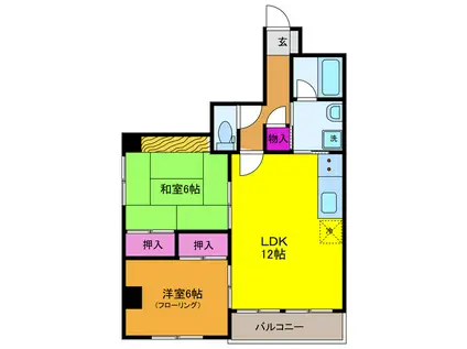 アネックス堀川(2LDK/3階)の間取り写真
