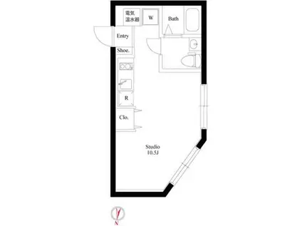 グラウンデュークス西大島(ワンルーム/2階)の間取り写真