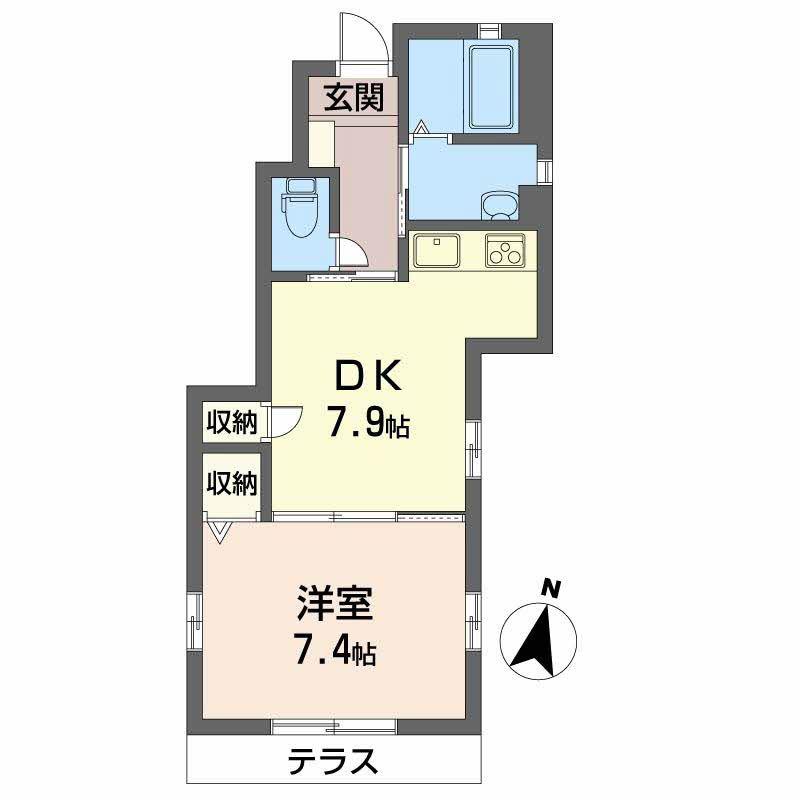 パルモ大塚(1DK/1階)の間取り写真