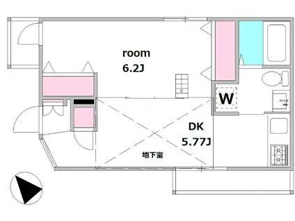 T-APARTMENTS大森(1DK/1階)の間取り写真