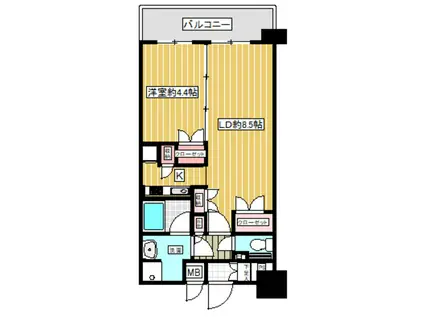 レジデンスエアポート(1LDK/12階)の間取り写真