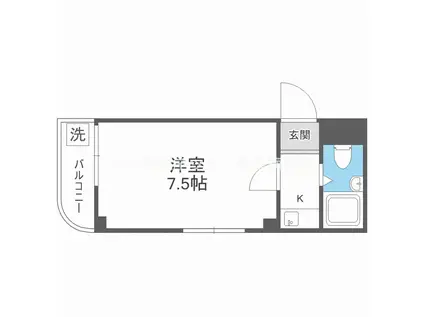 AIROSE豊中(1K/3階)の間取り写真
