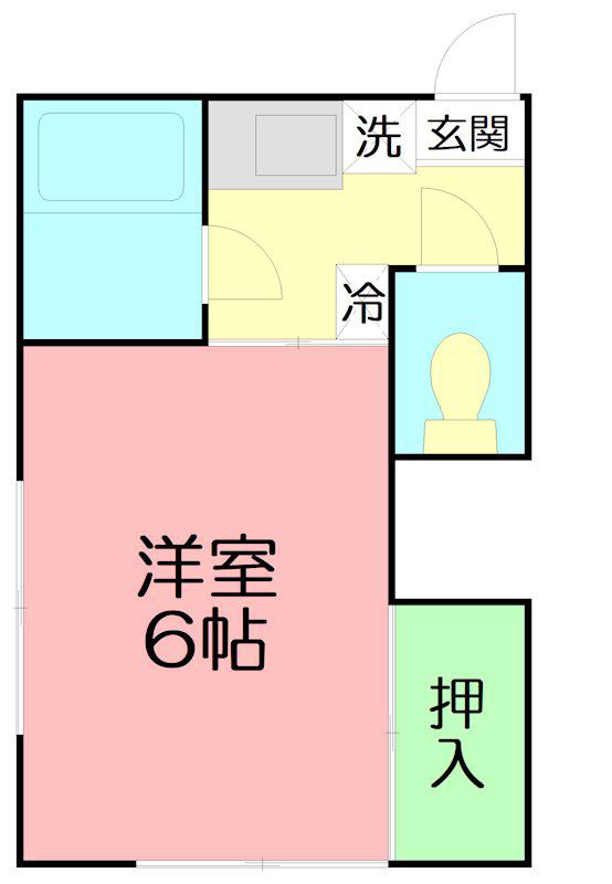 小田急小田原線 東海大学前駅 徒歩8分 2階建 築46年(1K/2階)の間取り写真