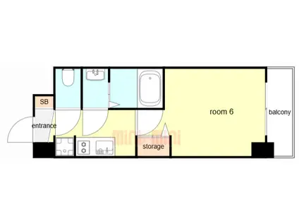 アドバンス大阪フルーヴ(1K/8階)の間取り写真