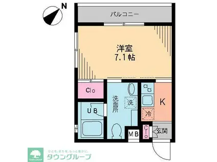 ルソール初台(1K/2階)の間取り写真