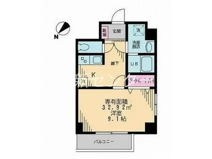 COURT ORIEL(1K/2階)の間取り写真