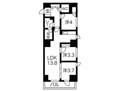 クリスタルガーデン栄町(3LDK/2階)の間取り写真