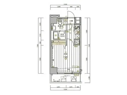 グロース西日暮里(1K/11階)の間取り写真