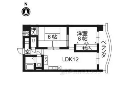 グレイパレスロック1(2LDK/2階)の間取り写真