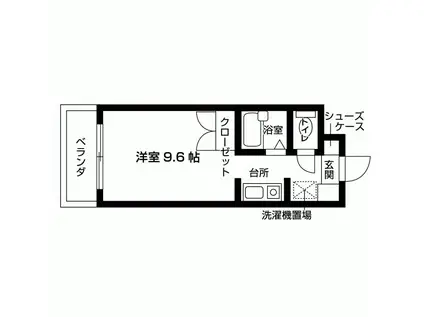 ジュネス上ヶ原(1K/3階)の間取り写真