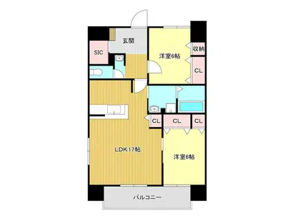 クランベリー(2LDK/3階)の間取り写真