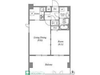 アーバハイツ六町環七北通(1LDK/5階)の間取り写真