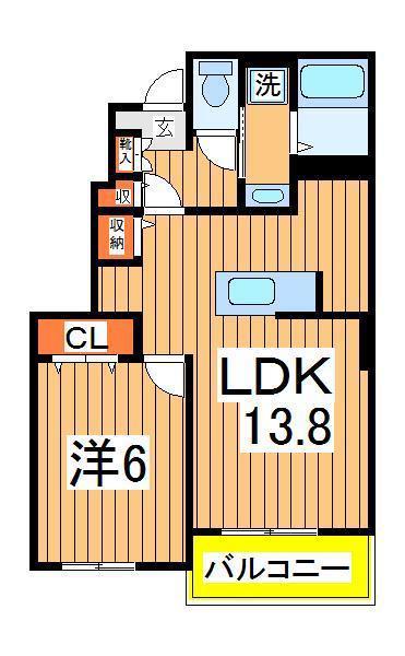 プレッソ・ヴィアーレ1(1LDK/1階)の間取り写真