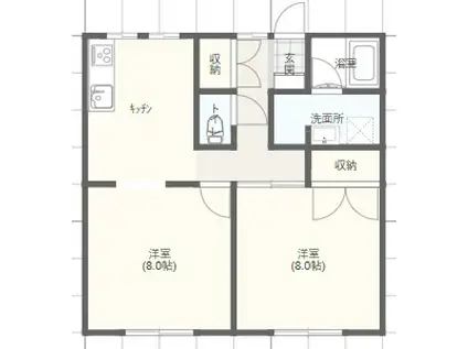 瀧内コーポII(2DK/2階)の間取り写真