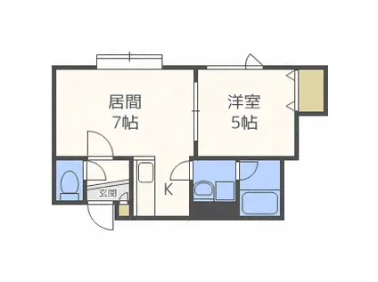 ウィッシュ(1LDK/3階)の間取り写真