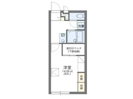 レオパレスサニーコート上東A(1K/1階)の間取り写真