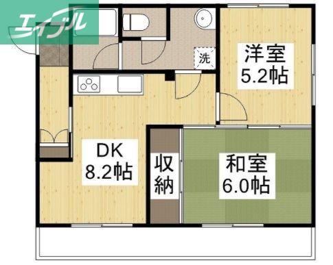 プレアール豊成(2DK/1階)の間取り写真