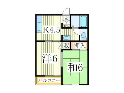 シェル・エトワール(2K/2階)の間取り写真